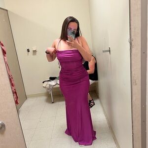 Elegant Purple Strapless Gown